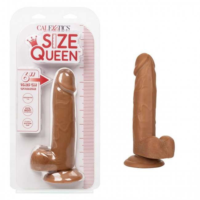 Коричневый фаллоимитатор Size Queen 6" - 20,25 см.