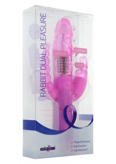 Розовый вибратор RABBIT DUAL PLEASURE с клиторальным и анальным стимуляторами - 22 см. Розовый вибратор RABBIT DUAL PLEASURE с клиторальным и анальным стимуляторами - 22 см.