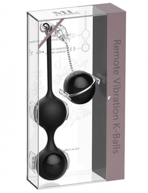 Черные виброшарики с пультом управления K-Balls Черные виброшарики с пультом управления K-Balls