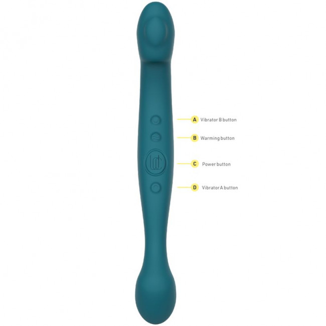 Зеленый двусторонний вибратор Sway - 22,3 см. Зеленый двусторонний вибратор Sway - 22,3 см.