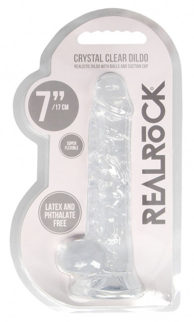 Прозрачный фаллоимитатор Realrock Crystal Clear 7 inch - 19 см. Прозрачный фаллоимитатор Realrock Crystal Clear 7 inch - 19 см.
