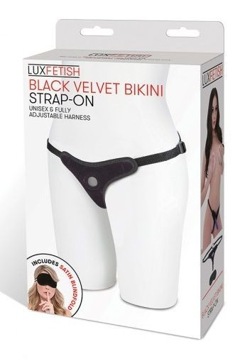 Черные плюшевые трусики для страпона Черные плюшевые трусики для страпона