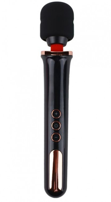 Черный жезловый вибратор Wand Vander - 33,5 см.