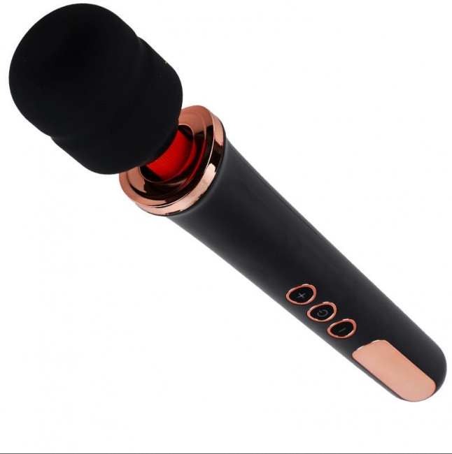 Черный жезловый вибратор Wand Vander - 33,5 см. Черный жезловый вибратор Wand Vander - 33,5 см.
