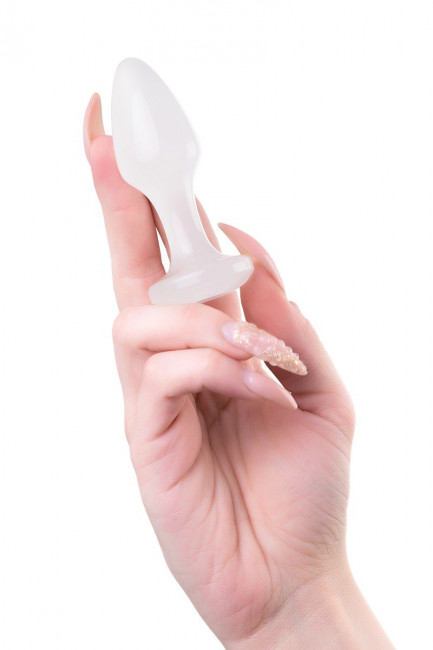 Белая акриловая анальная втулка - 8 см. Белая акриловая анальная втулка - 8 см.