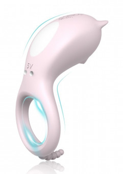 Нежно-розовое эрекционное кольцо CORA с вибрацией