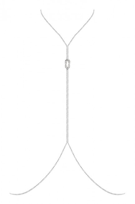 Серебристое украшение на тело со стразами