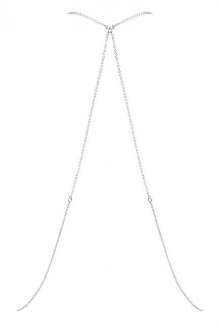 Серебристое украшение на тело со стразами