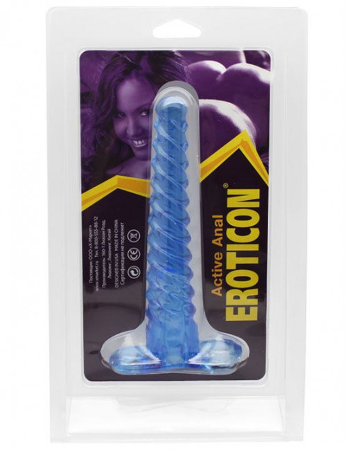 Синий спиралевидный анальный конус - 17 см. Синий спиралевидный анальный конус - 17 см.