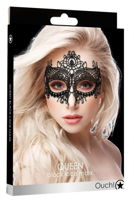 Черная кружевная маска на глаза Queen Black Lace Mask Черная кружевная маска на глаза Queen Black Lace Mask