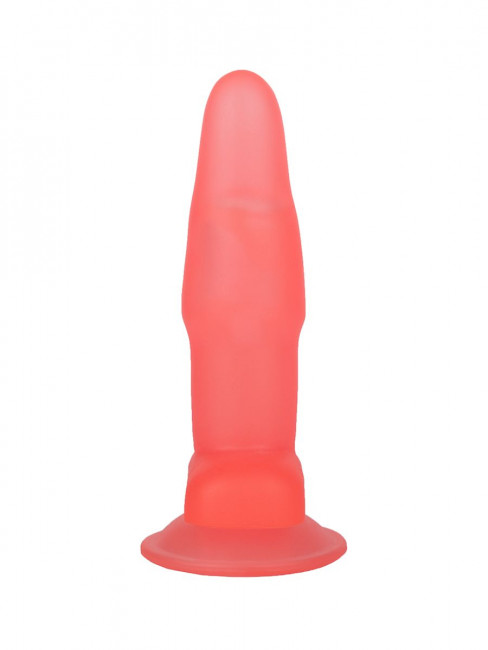 Розовый гелевый анальный стимулятор на присоске - 12,5 см. Розовый гелевый анальный стимулятор на присоске - 12,5 см.