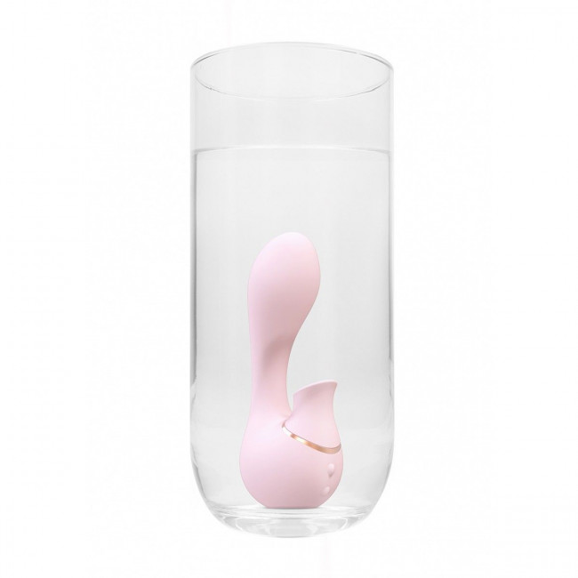 Розовый вакуум-волновой массажер с двойной стимуляцией Irresistible Mythical