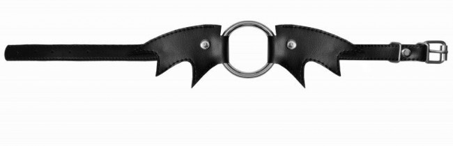 Черный чокер с кольцом "Летучая мышь" Черный чокер с кольцом "Летучая мышь"