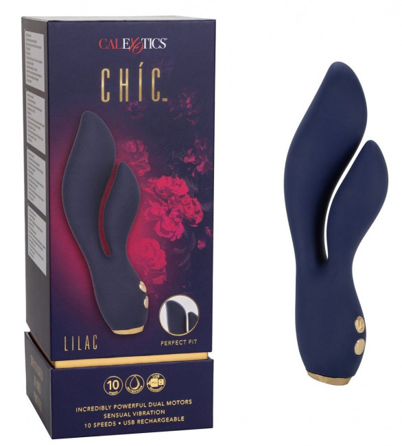 Синий вибромассажер-кролик Chic Lilac - 17,75 см. Синий вибромассажер-кролик Chic Lilac - 17,75 см.