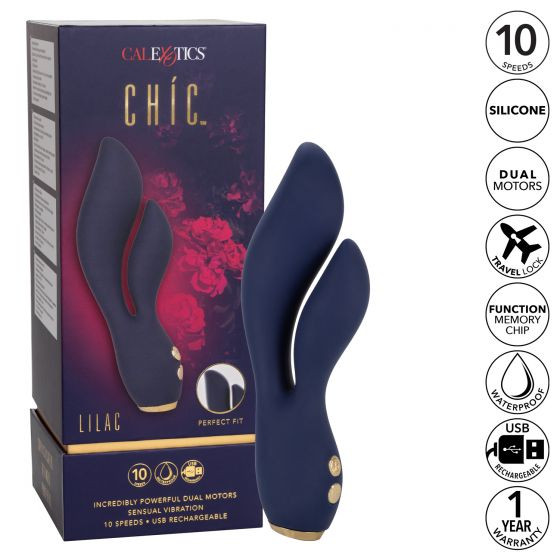Синий вибромассажер-кролик Chic Lilac - 17,75 см. Синий вибромассажер-кролик Chic Lilac - 17,75 см.