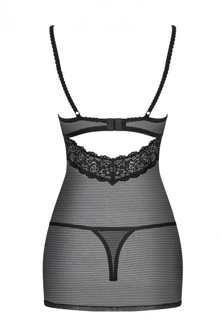 Полупрозрачная кружевная сорочка с регулируемыми бретелями Полупрозрачная кружевная сорочка с регулируемыми бретелями