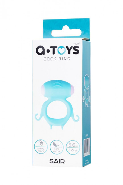 Голубое виброкольцо на пенис Sair