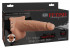 Телесный полый страпон с имитацией эякуляции 7.5" Hollow Squirting Strap-On with Balls - 21,6 см.