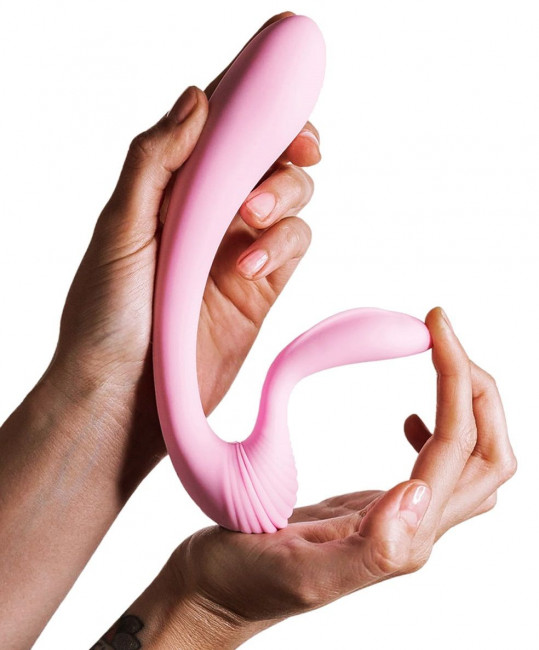 Розовый вибромассажёр G-wave с гибким клиторальным отростком - 18 см. Розовый вибромассажёр G-wave с гибким клиторальным отростком - 18 см.