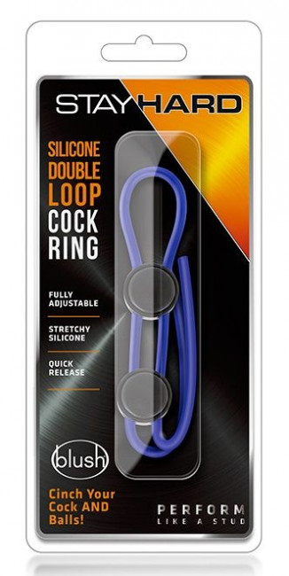 Синее двойное эрекционное лассо Silicone Double Loop Cock Ring Синее двойное эрекционное лассо Silicone Double Loop Cock Ring