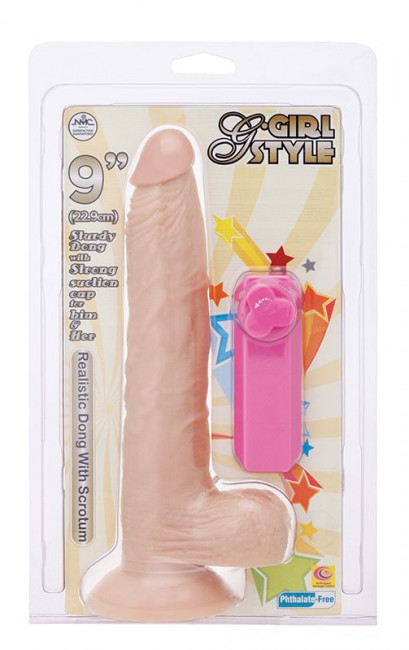 Телесный вибромассажёр на присоске G-GIRL STYLE 9INCH VIBRATING DONG - 22,9 см. Телесный вибромассажёр на присоске G-GIRL STYLE 9INCH VIBRATING DONG - 22,9 см.