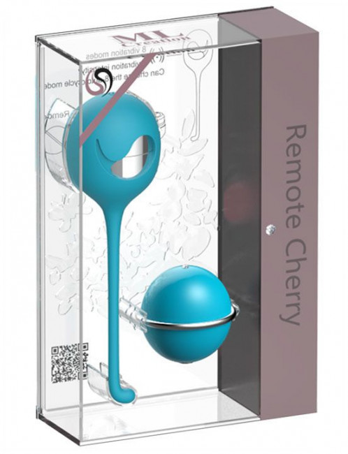 Бирюзовое виброяйцо с пультом управления Remote Cherry Бирюзовое виброяйцо с пультом управления Remote Cherry