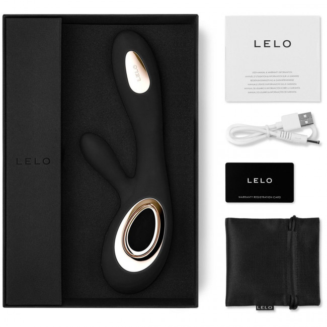 Черный вибратор-кролик Lelo Soraya Wave - 21,8 см. Черный вибратор-кролик Lelo Soraya Wave - 21,8 см.