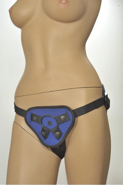 Сине-чёрные трусики-джоки Kanikule Strap-on Harness universal Comfy Jock с плугом и кольцами Сине-чёрные трусики-джоки Kanikule Strap-on Harness universal Comfy Jock с плугом и кольцами