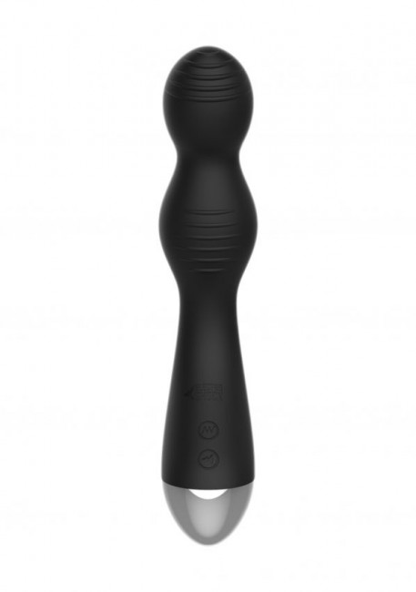 Чёрный вибратор с электростимуляцией E-Stimulation G-spot Vibrator - 19,5 см.