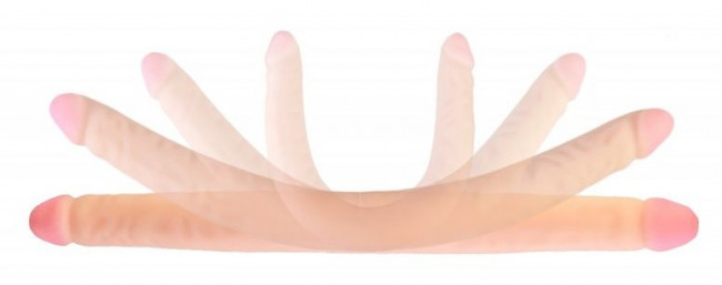 Телесный двухсторонний фаллоимитатор-реалистик - 43 см. Телесный двухсторонний фаллоимитатор-реалистик - 43 см.