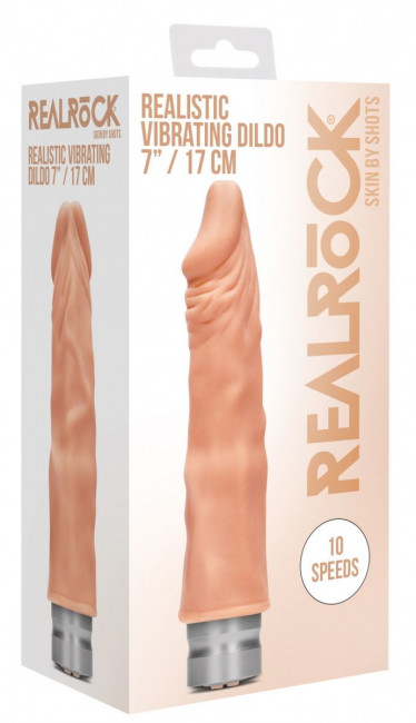 Телесный вибратор-реалистик Vibrating Dildo - 19,5 см.