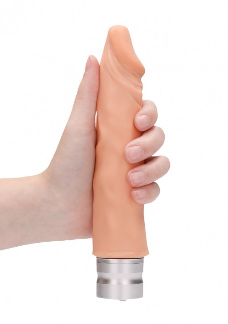 Телесный вибратор-реалистик Vibrating Dildo - 19,5 см.