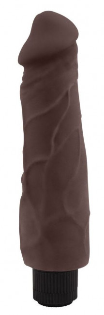 Коричневый вибратор-реалистик Greedy Guy - 24 см.