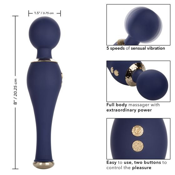 Синий клиторальный вибромассажер Chic Poppy - 20,25 см. Синий клиторальный вибромассажер Chic Poppy - 20,25 см.