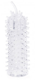 Закрытая рельефная насадка Crystal sleeve с усиками - 12 см.