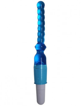 Голубой гелевый анальный вибратор - 25 см.