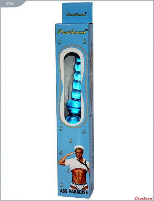 Голубой гелевый анальный вибратор - 25 см. Голубой гелевый анальный вибратор - 25 см.