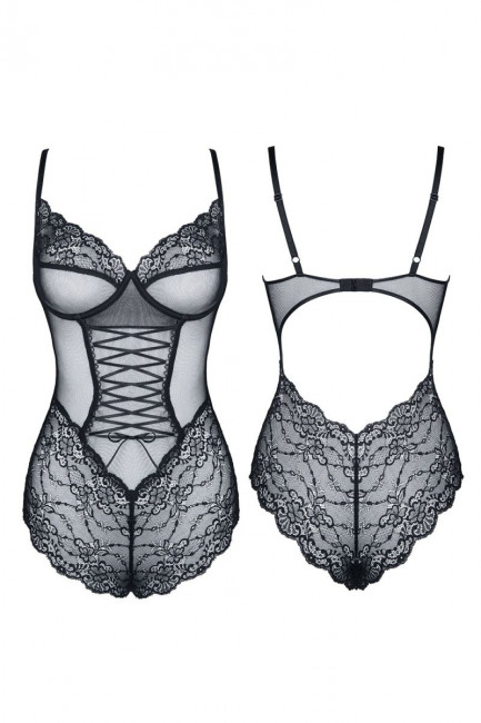 Боди из нежного кружева со шнуровкой Carine
