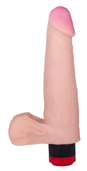 Упругий вибратор с мошонкой ART-Style №10 - 20 см.