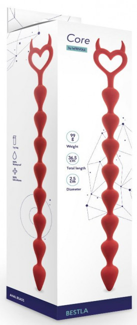 Бордовая анальная цепочка Bestla - 36,5 см. Бордовая анальная цепочка Bestla - 36,5 см.