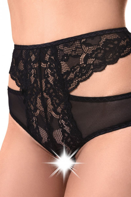 Высокие эротические трусики с ажурными вырезами