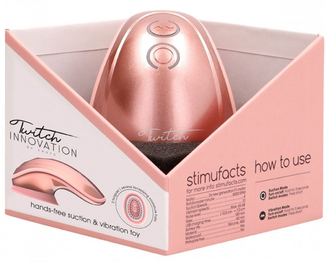 Розовый вибромассажер Twitch Hands с вакуумным эффектом Розовый вибромассажер Twitch Hands с вакуумным эффектом