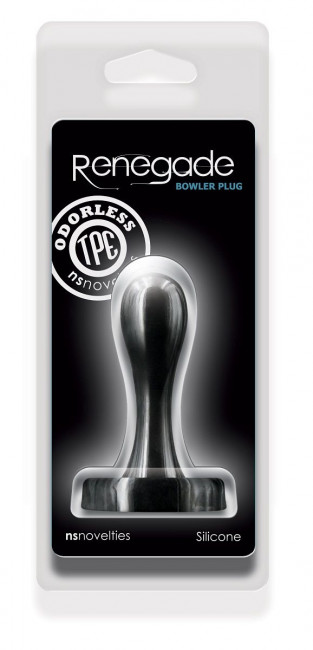 Черная анальная пробка Bowler Plug SM - 8,4 см. Черная анальная пробка Bowler Plug SM - 8,4 см.