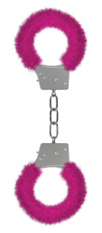 Пушистые розовые наручники OUCH! Pink 