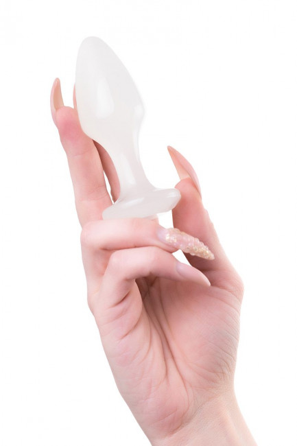 Белая акриловая анальная втулка - 9,5 см. Белая акриловая анальная втулка - 9,5 см.