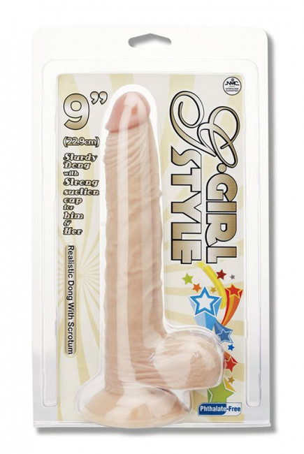 Телесный фаллоимитатор G-GIRL STYLE 9INCH DONG WITH SUCTION CAP - 22,8 см. Телесный фаллоимитатор G-GIRL STYLE 9INCH DONG WITH SUCTION CAP - 22,8 см.