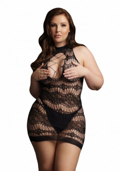 Мини-платье с кружевным рисунком Criss Cross Neck Mini Dress