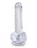 Прозрачный фаллоимитатор King Cock Clear 6" Cock with Balls - 17,8 см.