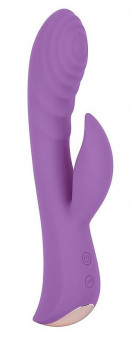 Фиолетовый вибромассажер-кролик 5" Silicone Ripple Passion - 19,1 см.