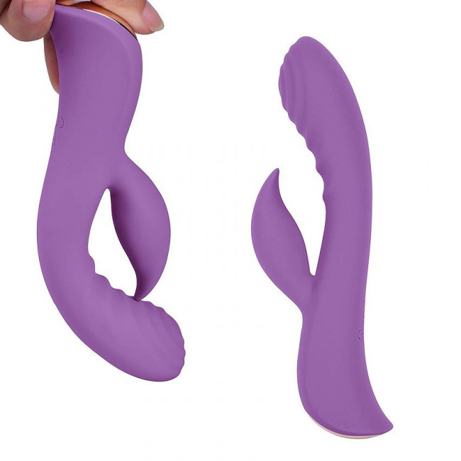 Фиолетовый вибромассажер-кролик 5" Silicone Ripple Passion - 19,1 см. Фиолетовый вибромассажер-кролик 5" Silicone Ripple Passion - 19,1 см.